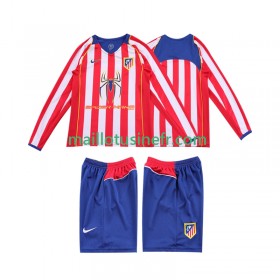 Maillot de Foot Atlético Madrid 2004 Domicile Retro 2005 Manches Longues - Enfant